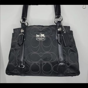 Coach Black Mia Signature “C” Outlined Pattern Satchel 15402